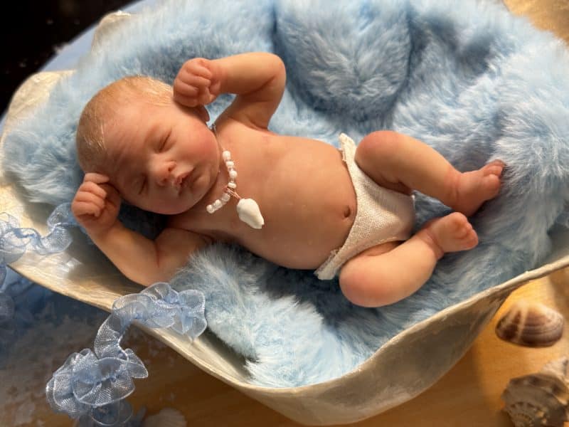 OOAK "Little Sandman", Polymer Clay Miniature Baby Boy - Image 11