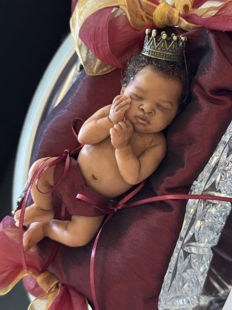 OOAK "King", Polymer Clay Miniature Baby Boy - Image 3