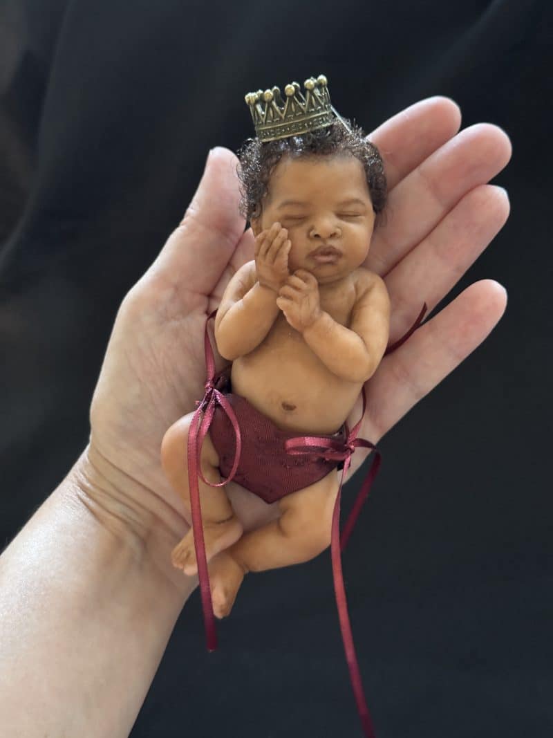 OOAK "King", Polymer Clay Miniature Baby Boy