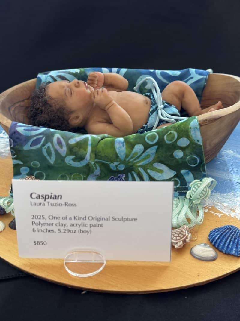 OOAK "Caspian", Polymer Clay Miniature Baby Boy - Image 4