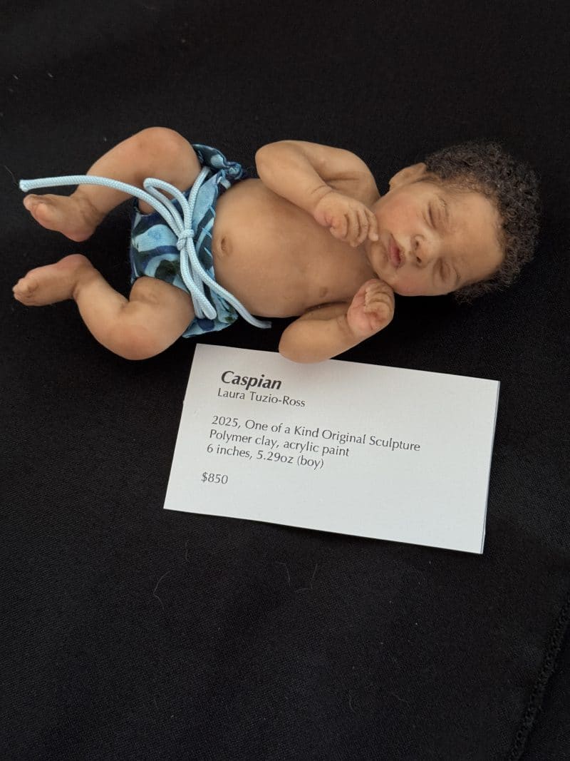 OOAK "Caspian", Polymer Clay Miniature Baby Boy - Image 3