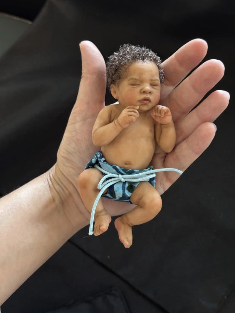 OOAK "Caspian", Polymer Clay Miniature Baby Boy - Image 6