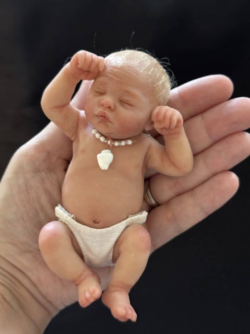 OOAK "Little Sandman", Polymer Clay Miniature Baby Boy - Image 6
