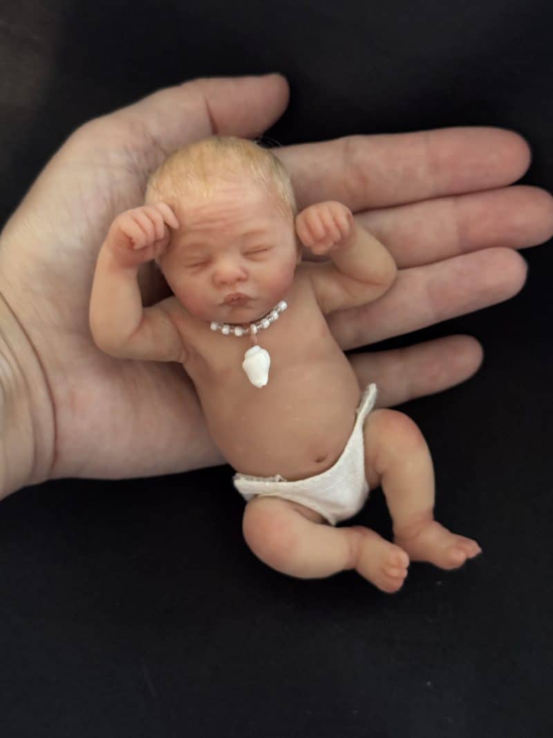 OOAK "Little Sandman", Polymer Clay Miniature Baby Boy - Image 7