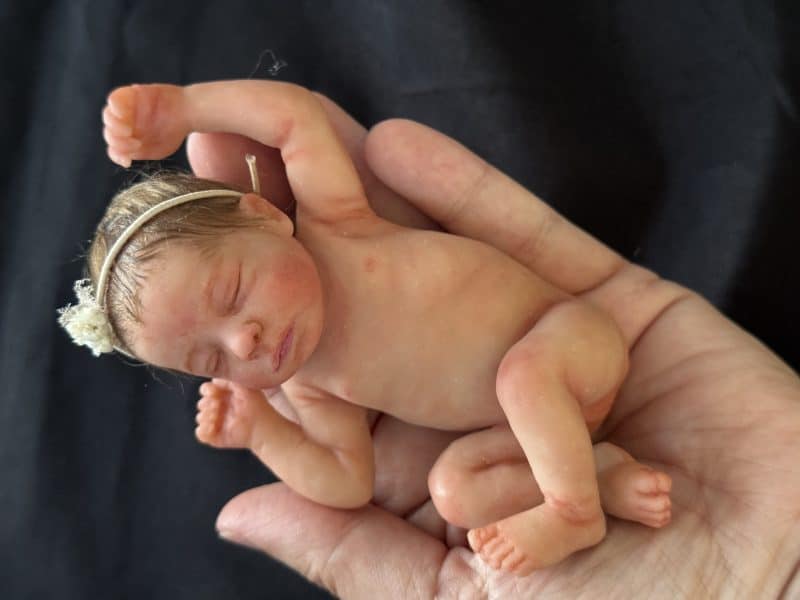 OOAK "Country Sunshine", Polymer Clay Miniature Baby Girl - Image 3