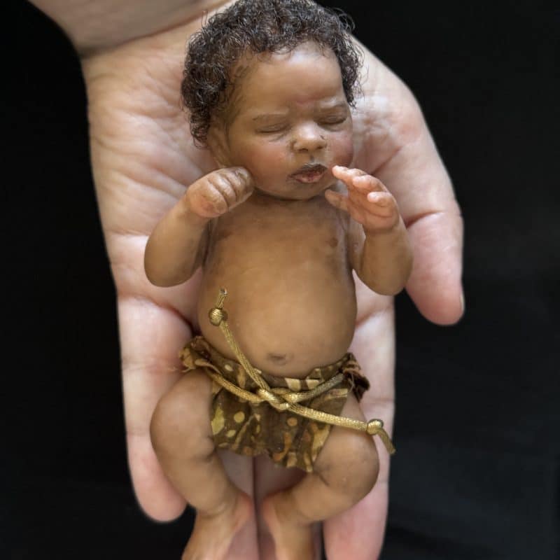 OOAK "Terra", Polymer Clay Miniature Baby Boy