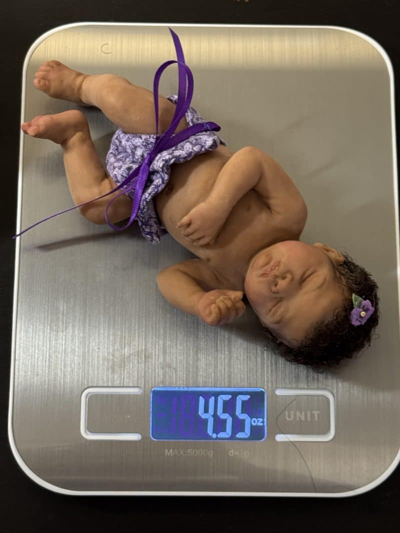 OOAK "Forget Me Not", Polymer Clay Miniature Baby Girl - Image 8