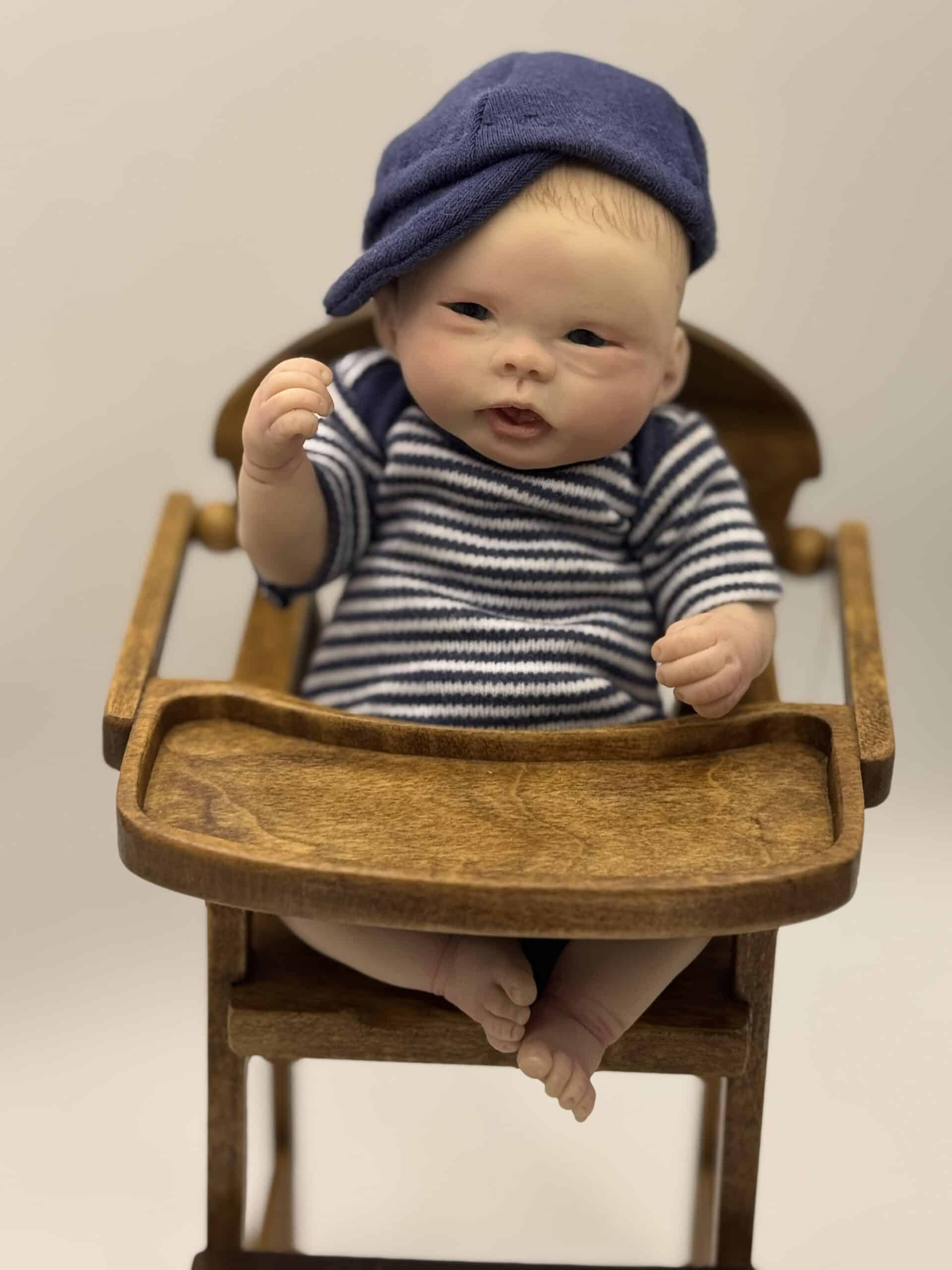 "Jonathan" OOAK 6.25 inch miniature with open eyes by Sharon Robinson Ullrich with COA 2010 - Image 7